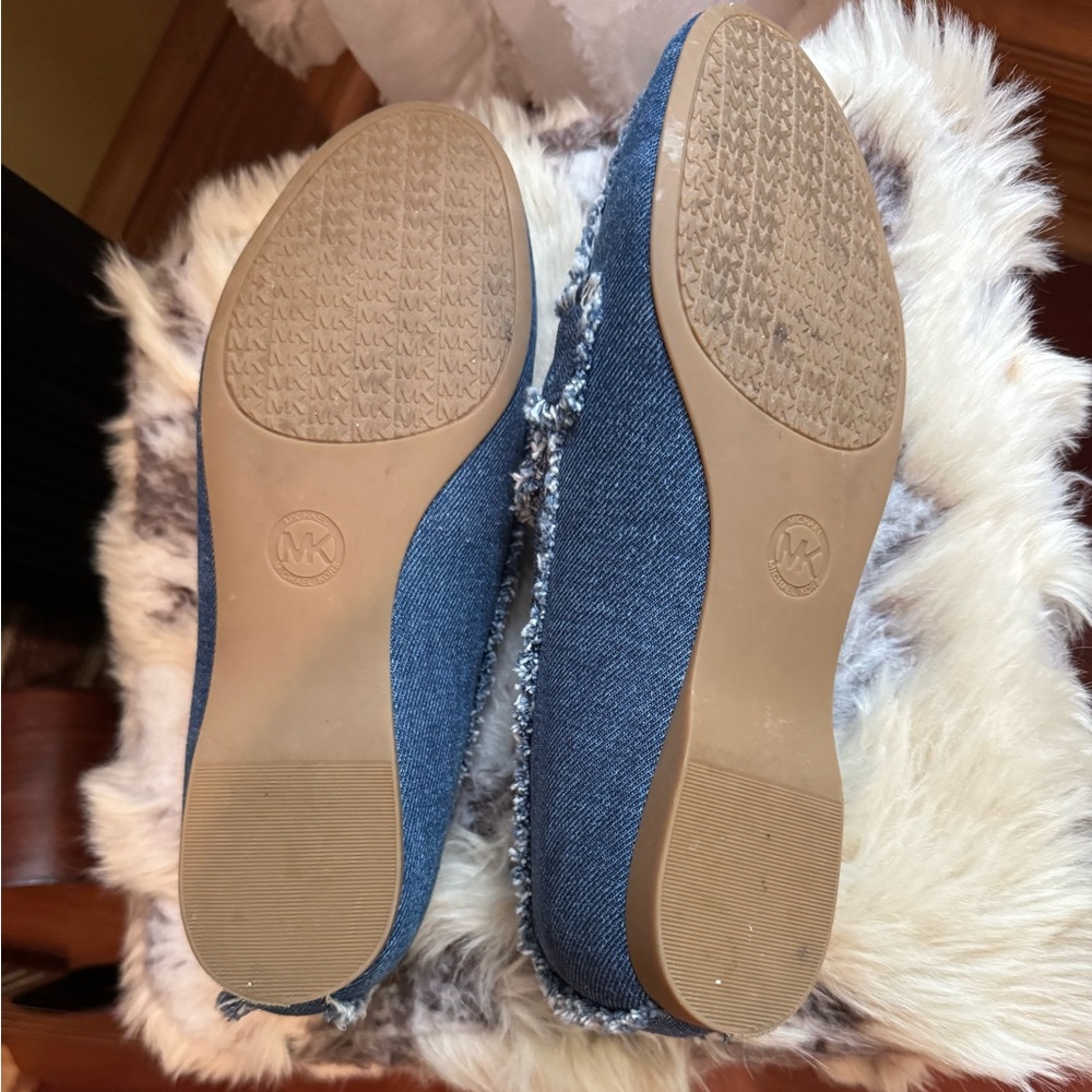 Michael Kors Frayed Denim Loafers - Picture 3 of 5